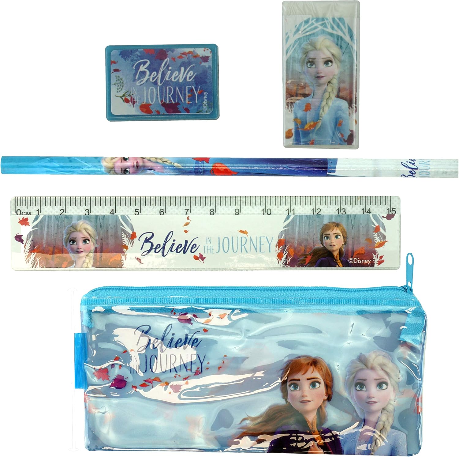 5Pcs Unicorn School Stationery Set for Girls Back To School Stationary Set Sharpener, Eraser, Ruler, Pencil