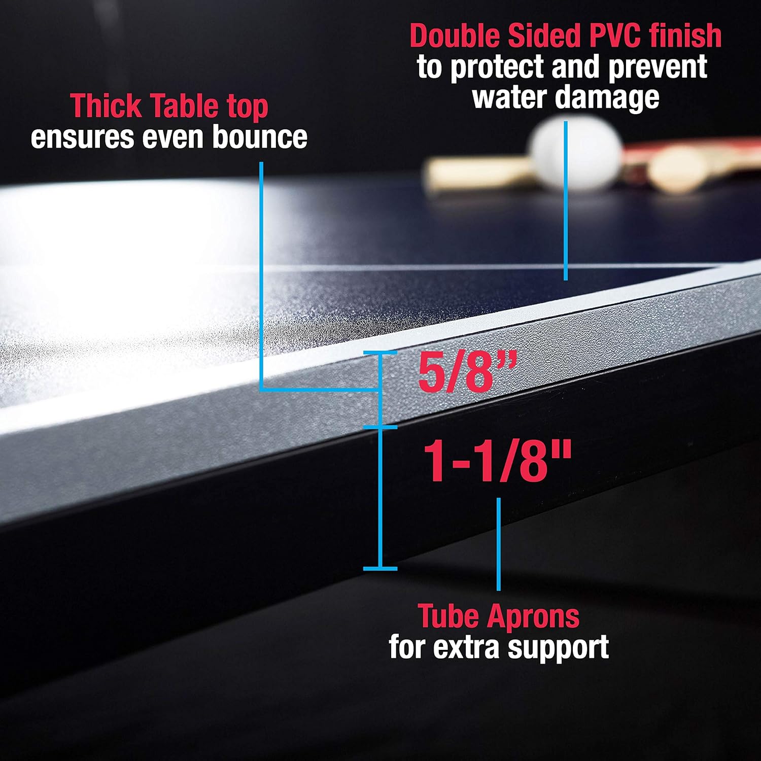 MD Sports Table Tennis Set, Regulation Ping Pong Table with Net, Paddles and Balls (8 Pieces) - Blue and White : Sports & Outdoors