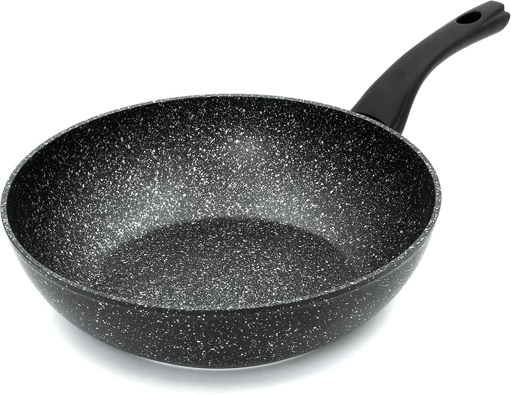 Blackmoor Classic 28cm Non-Stick Induction Wok Black Marble Effect