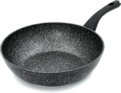 Blackmoor Classic 28cm Non-Stick Induction Wok Black Marble Effect