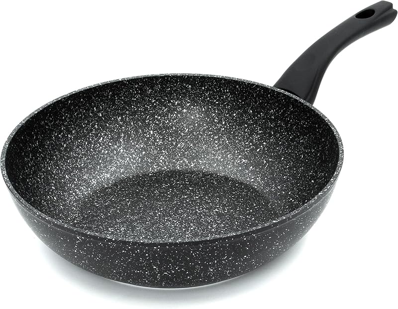 Blackmoor Classic 28cm Non-Stick Induction Wok Black Marble Effect