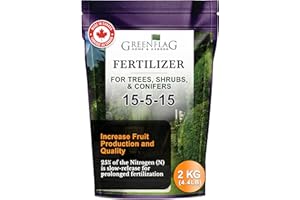Green Flag Tree & Shrub Fertilizer 15-5-15 – 2 kg (4.4 lb) – Tree Fertilizer for Cedar, Lemon, Palm, Evergreen Trees and Othe