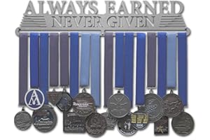 Allied Medal Hangers - Always Earned Never Given (Compact) - Multiple Medal Awards Holder Display Rack