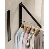 Dr.DJ Clothes Drying Rack Wall Mounted, Retractable &amp; Foldable Clothes Hanger for Laundry Room Organization and Storage, Clothes Hanger Rack for Dorm, Closet, Balcony, Laundry Room(1P, Metal, Black)