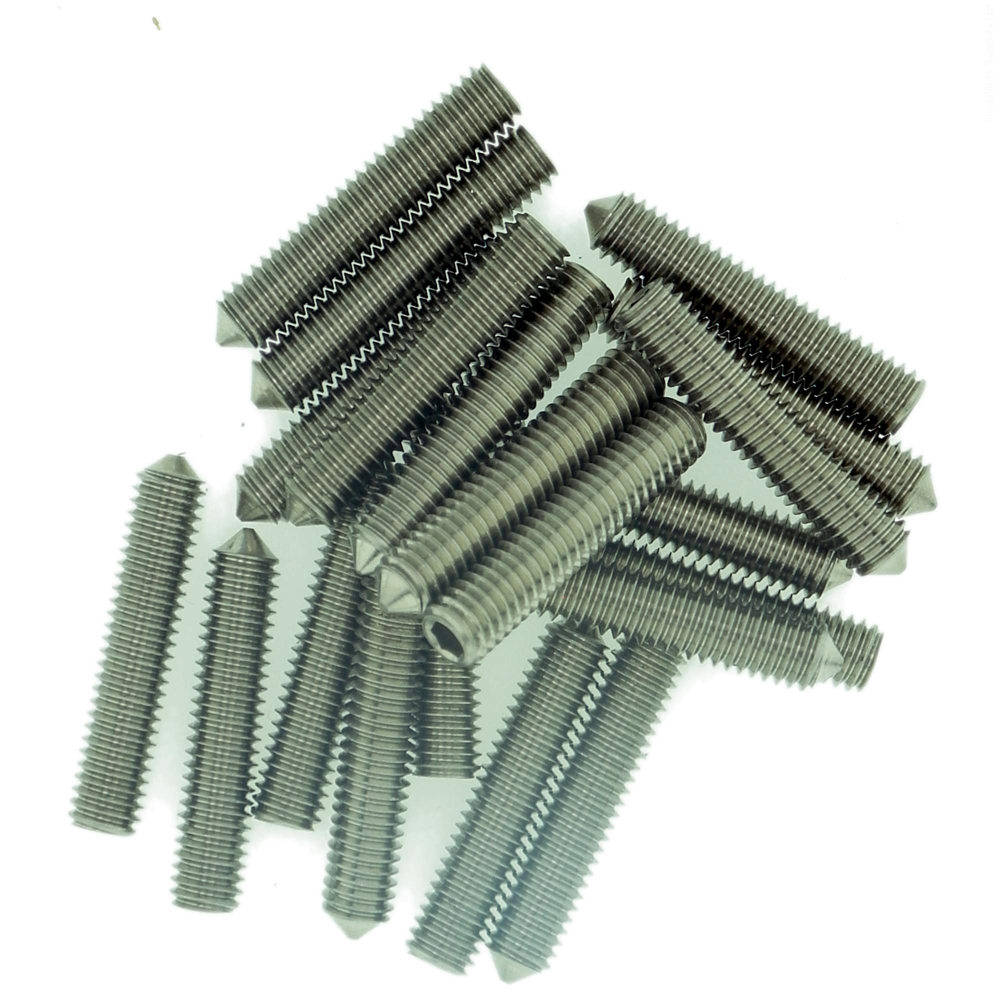 M4 (4mm x 8mm) Hex Socket Grub Screw (Cone Point) - Stainless Steel (A2) (Pack of 20) — image 1