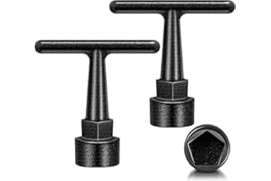 Enhon 2 Pack Curb Box Wrench for Pentagon Curb Boxes, Water Meter Wrench for Penta Socket, T Handle Penta Tool, Water Valve S