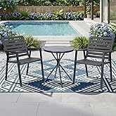 DELMANGO Outdoor Patio Furniture, All-Weather Set for Garden, Balcony, Porch, Yard, Grey