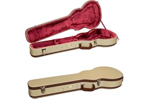 Crossrock Master Series Les Paul Electric Guitar Case | Classic Fabric Tweed Exterior, Re-Engineered Wooden Shell, Leather Handle & Deep Red Velvet Interior(CRW720LFT)