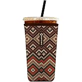 SIPCHIC Iced Coffee Sleeve – Neoprene Reusable Cup Sleeves for Drinks, Insulated Drink Sleeves to Keep Hands Dry & Drinks Cold, Stylish & Durable Coffee Sleeves (Knit Pattern, Large: 30-32oz)