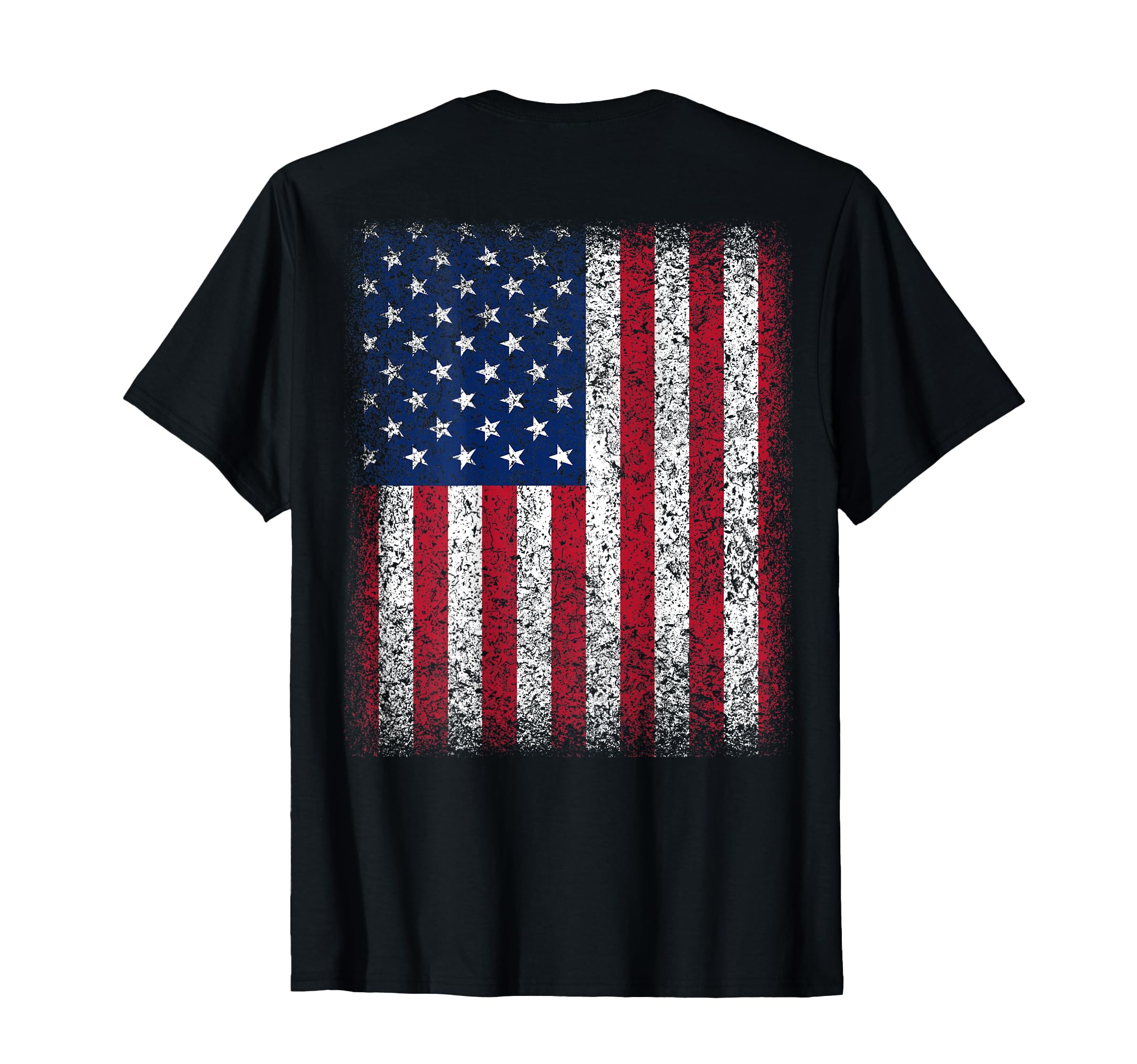 Photo 1 of (Art on Back) American Flag Patriotic Red White Blue Women Kids Men T-Shirt