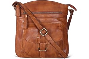 OAK LEATHERS Leather Crossbody Bags for Women - Trendy Leather Crossbody Purses For Women - Medium Size Women's Handbag - Ladies Sling Bag