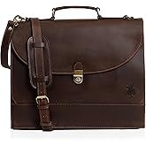 Leather Farm Messenger Bag for Men & Women 18 Inch – Premium Vintage Handmade Laptop Briefcase Satchel, Mens Leather Shoulder Crossbody Bag, Genuine Leather Computer Bag with Adjustable Strap Brown