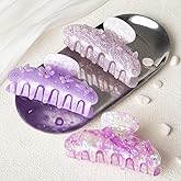 HAIMEIKANG 3 Pcs Acrylic Flower Hair Claw Clips for Women - Cute Non-slip Stylish Accessories Clips for Thick Thin Hair