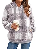 ReachMe Plaid Hoodies for Women Buffalo Plaid