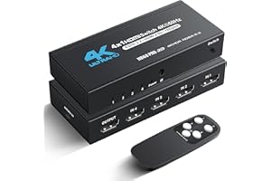 NEWCARE HDMI Switch 4 in 1 Out 4K@60Hz, HDMI Splitter with Remote, 4 Port HDMI Selector Box Support HDMI 2.0, HDCP 2.2, Dolby Vision/Atmos, HDR10 for Switch, Xbox, PS5/4, Roku, Fire Stick
