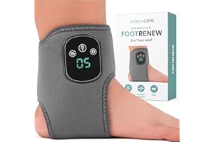 Foot Revive Massager, Portable Foot Revive 3-in-1 Massager, 3 Vibration Mode and 5 Heat Levels, with Heated Ankle Wrap and LC