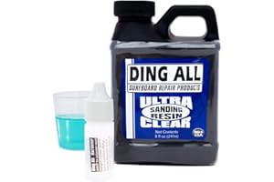 Ding All Polyester Sanding Resin with Catalyst - Smooth and Non-Tacky Product for Surfboard Repairs - 8 oz