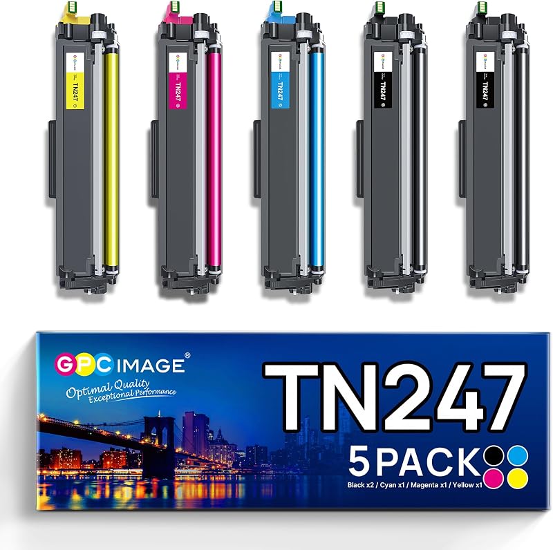 GPC Image TN247 Toner CMYK Value Pack for Brother L3550CDW L3210CW MFC Printers