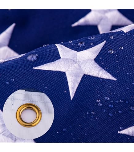 3x5 FT 210D Polyester American Flag; Embroidered Stars; Sewn Stripes Brass Grommets Us Flag Outdoor Usa Flags