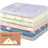 Organic Burp Cloths Baby Boy, Girl - 6-Pack Large 100% Cotton Burping Cloths for Babies, Spit Up Rags, Super Absorbent, Ultra Soft Newborn Rag, Gender Neutral, Machine Washable, Durable (Dreamers)