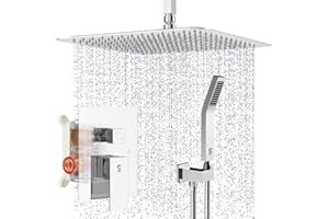 SR SUN RISE 10 Inches Ceiling Mount Shower System CA-C1003 Bathroom Luxury Rain Mixer Shower Combo Set Wall Mounted Rainfall 