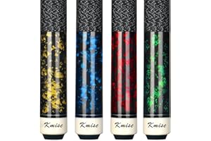 Kmise Pool Cue Stick Set, Canadian Maple 58 Inch 18 19 20 21oz 13mm Tips, New Upgraded Irish Linen Wire Grip Billiard Table Cues Sticks, 4 Colors Optional, for Bar Professional Adults