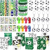 PLHDOR Soccer Party Favor,Soccer Birthday Decorations,Mini Soccer Balls,Soccer Ball Gift Bags,Soccer Ball Stickers,Keychains,Soccer Birthday Party Gifts