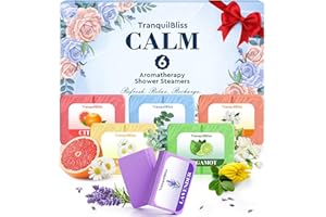 TranquilBliss Shower Steamers with Natural Fragrance, 6 Pack Equals 12 Pack Shower Steamers, Valentine's Day Presents, Luxury Self Care & Relaxation, Stocking Stuffers for Women and Men