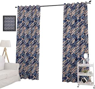 YUAZHOQI - Cortina opaca para ventana, diseño geométrico diagonal