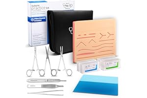 Suture Practice Kit with HD How-to Video Course - Complete Suture Practice Kit for Students, Reusable Silicone Skin Suture Pa