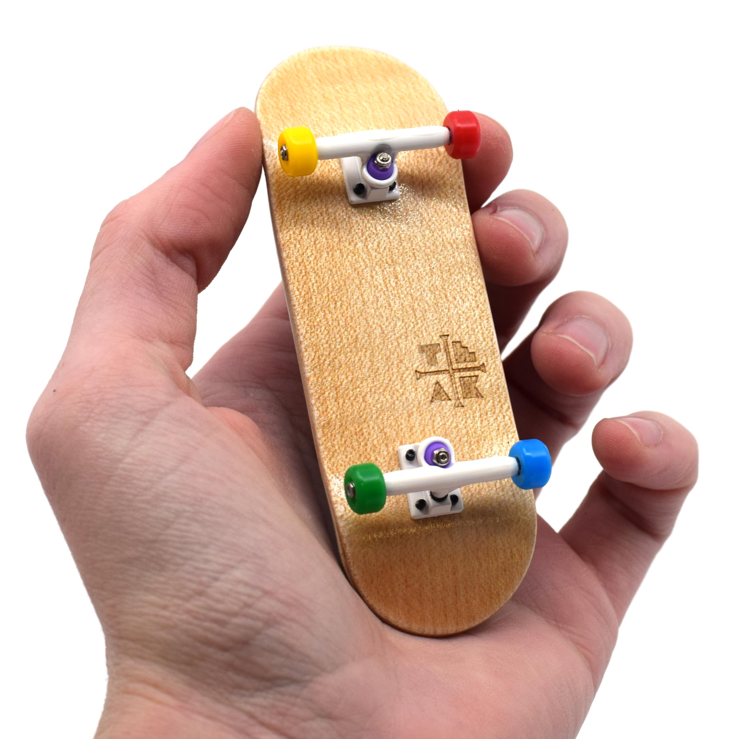 Teak Tuning 32mm PROlific Complete Fingerboard - "Everything is Awesome" | 32mm x 97mm Handmade Maple Wooden Deck | Pro Board Shape | Polyurethane Bearing Wheels | O-Ring Tuning