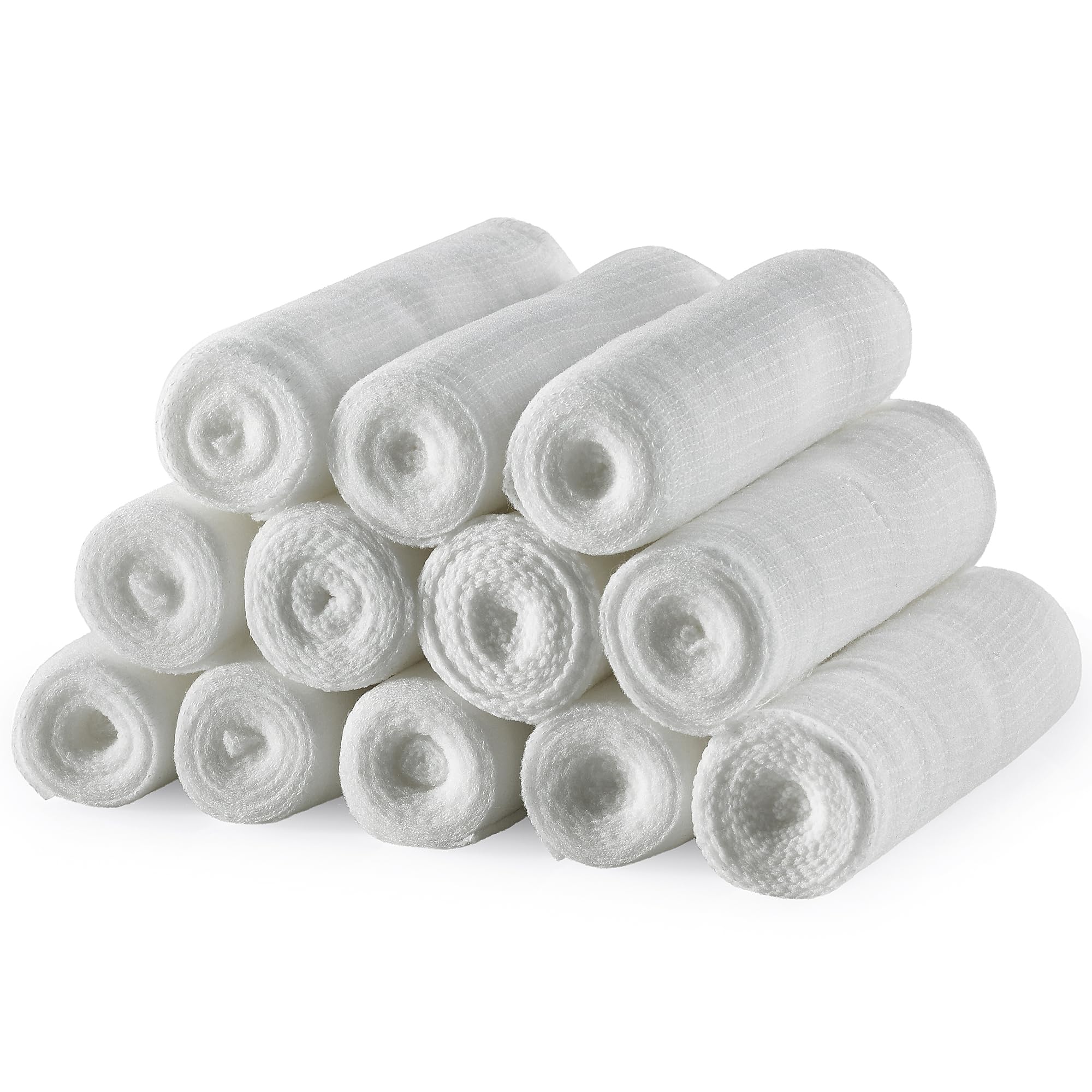 Gauze Bandage Rolls - 4 Yards Per Roll of Gauze Bandage and Stretch Wrapping for Dressing All Types of Wounds and Kit by MEDca, (7.5 cm x 3.7 m - Pack of 12)