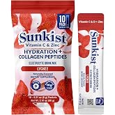 Harmony Sunkist Lychee Collagen Electrolyte Drink Mix, 10 Sticks | Hydration packets with collagen, 2500 mg per stick, Vitamin C D + Zinc, Magnesium glycinate + citrate, Sweet lychee taste