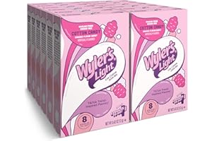 Wyler's Light Singles To Go Powder Packets, Water Drink Mix, Watertok Cotton Candy, 96 Servings, 8 Count x Pack of 12