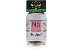 Element 11 Na Metal Sodium, 20 milligrams Under Argon in Mini ampoule and Labeled Glass ampoule