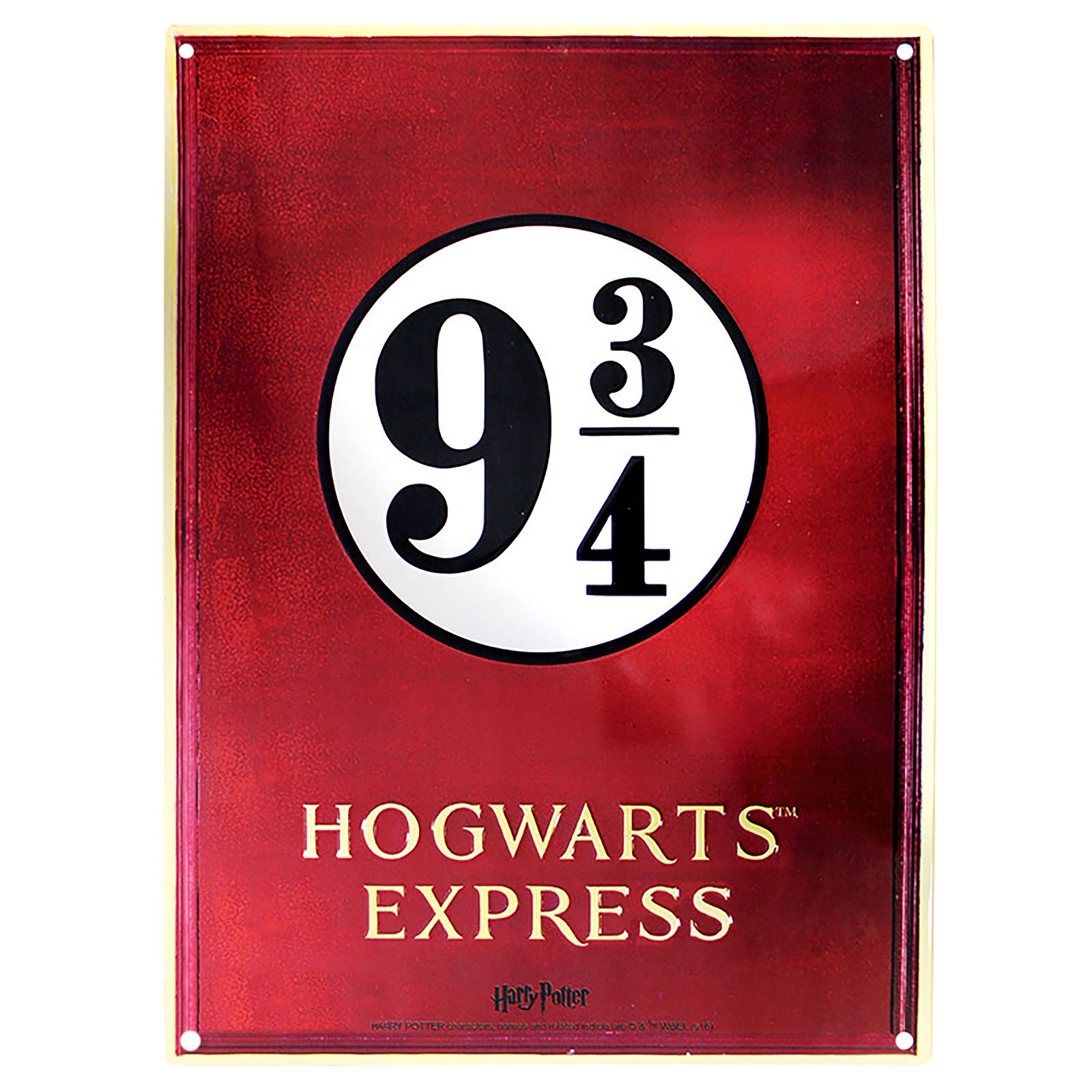 ABYstyle 3700789238089 Harry Potter Sign Track 9 3/4 Hogwarts Express 28 x 38 cm Metal Red
