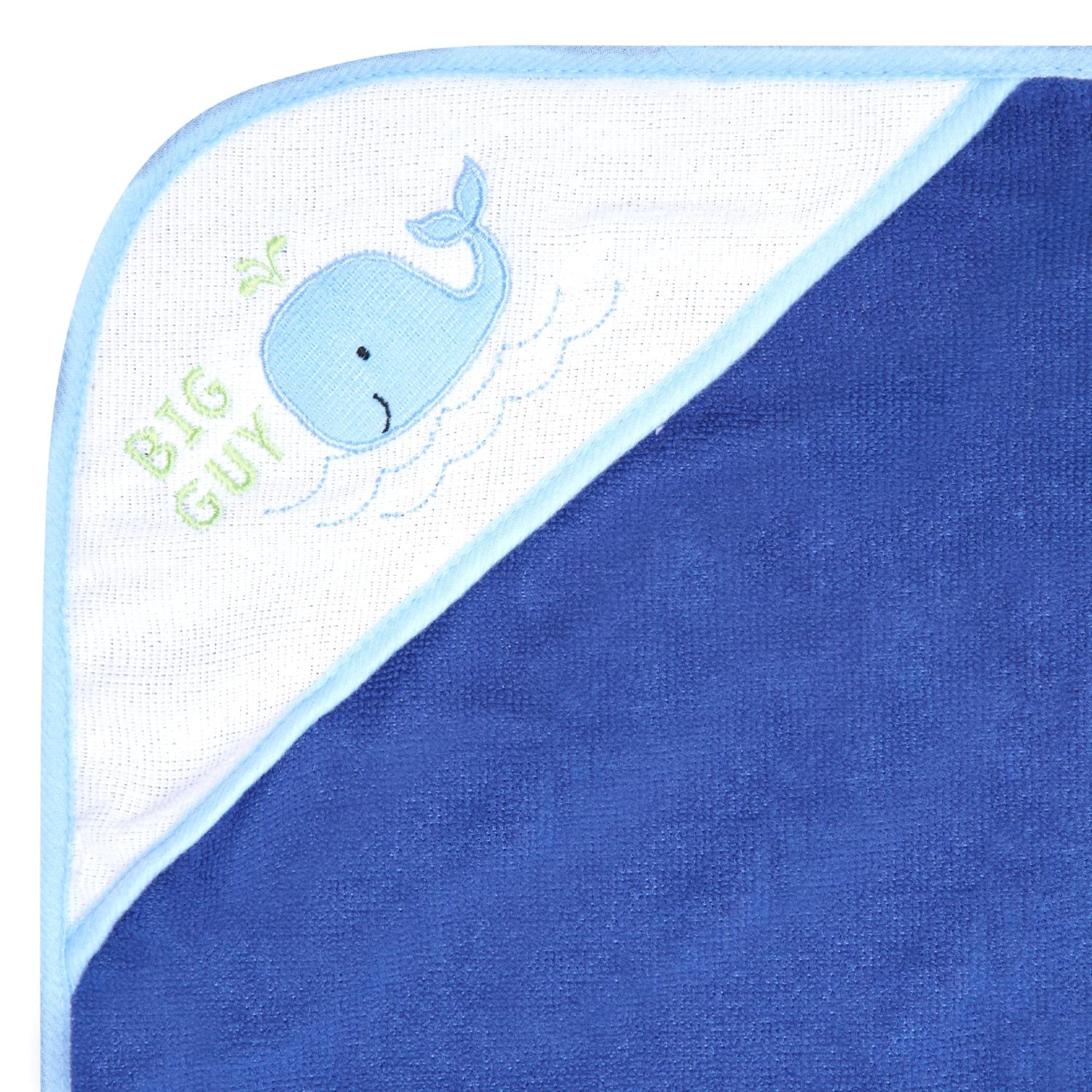 Boy's 3-Pack Blue Whale Hooded Baby Towels, 26x30 Inches