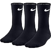NIKE Unisex Performance Cushion Crew Training Socks (3 Pairs), Black/White, X-Large