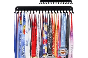 Lapetale Fashion Medal Hanger Display - She Believed She Could She Did - Personalized Medal Holder for Sport Race Runner Sturdy Black Steel Metal Plaque Over 60 Medals Awards Easy to Install