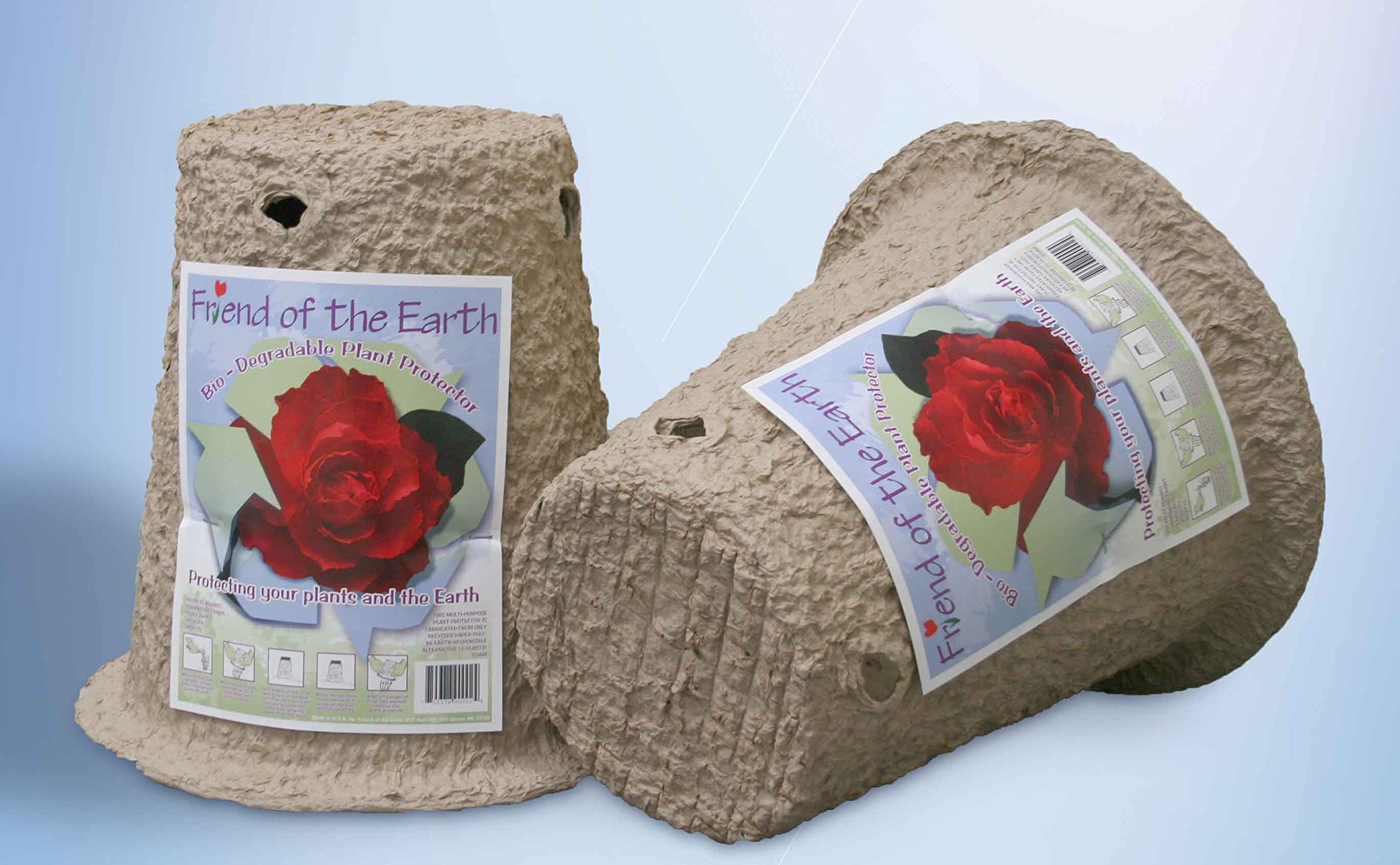 3 Large Rose Cone and Plant Protector Molded Pulp From Recycled Paper Biodegradable and