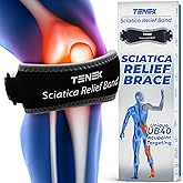 Tenex SRB Sciatica Pain Relief Device, Non Slip 10X Sciatica Relief Band For Sciatic Nerve Pain, Adjustable Single Leg Brace Targets UB40 Acupressure Point Behind Knee For Back Hip Leg Comfort, Daily Use