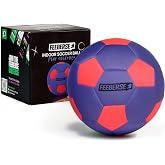 Feeberse Soft Soccer Ball | Indoor Soccer Ball Size 4, Foam Ball with Fabric Cover for Soccer Training for Dribbling, Passing &amp; Juggling, World Cup Soccer Gift (Green)