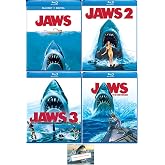 JAWS The Complete Collection Jaws 1, Jaws 2, Jaws 4, &amp; Jaws The Revenge 4 Blu Ray Set Includes Jaws Glossy Print Art Card