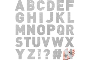 Harloon 232 Pcs 24 Sheets Large Glitter Letter Stickers Big Font Alphabet Letter Stickers Self Adhesive Letters Kit Mailbox Stickers for Mailbox Bulletin Boards Classroom Home Decor (Silver,4 Inch)
