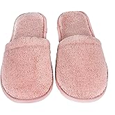 Arus Women's Turkish Terry Cotton Cloth Spa Slippers One Size Fits Most, Powder Pink, 6-9.5 Wide Women