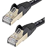 StarTech 6ft CAT6a Ethernet Cable - 10 Gigabit Shielded Snagless RJ45 100W PoE Patch Cord - 10GbE STP Network Cable with Stra