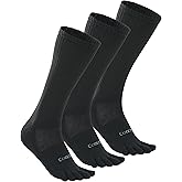 TikMox Calf Toe Socks, Five Finger Crew Running Socks, Cool-Max Moisture
