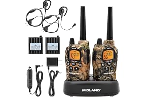Midland GXT1050VP4 GMRS Two-Way Radio (50-Channel, Long Range, 142 Privacy Codes, SOS, NOAA, Rechargeable Nickle Battery, Mossy Oak Camo, 2-Pack)