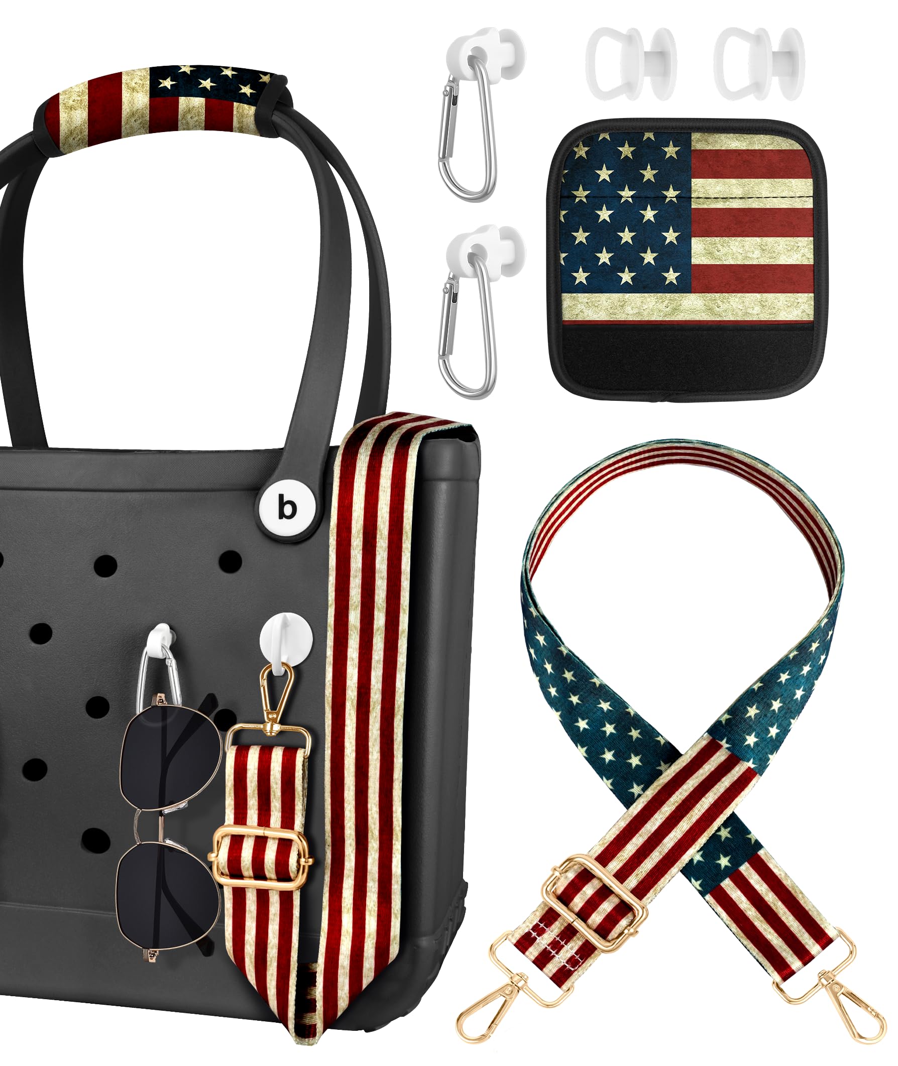 Photo 1 of Toykee Bag Strap Crossbody for Bogg Bag Accessories - Charms Shoulder Strap Neoprene Luggage Handle Wrap for Suitcase & 2 Key Holders FLG