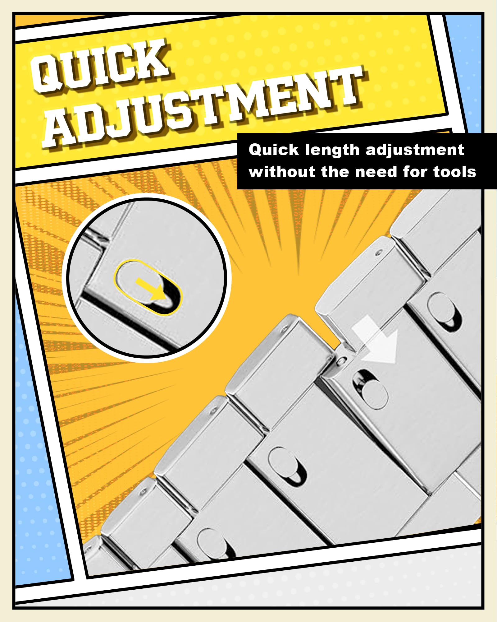 AOKOOR Metal Band Compatible with Apple Watch Band 49/46/45/44/42mm for Men and Women Tool-Free Quick-Adjust Stainless Steel Band for iWatch Ultra 2 SE Ultra Series 10 9 8 7 6 5 4 3 2 1 (Silver)